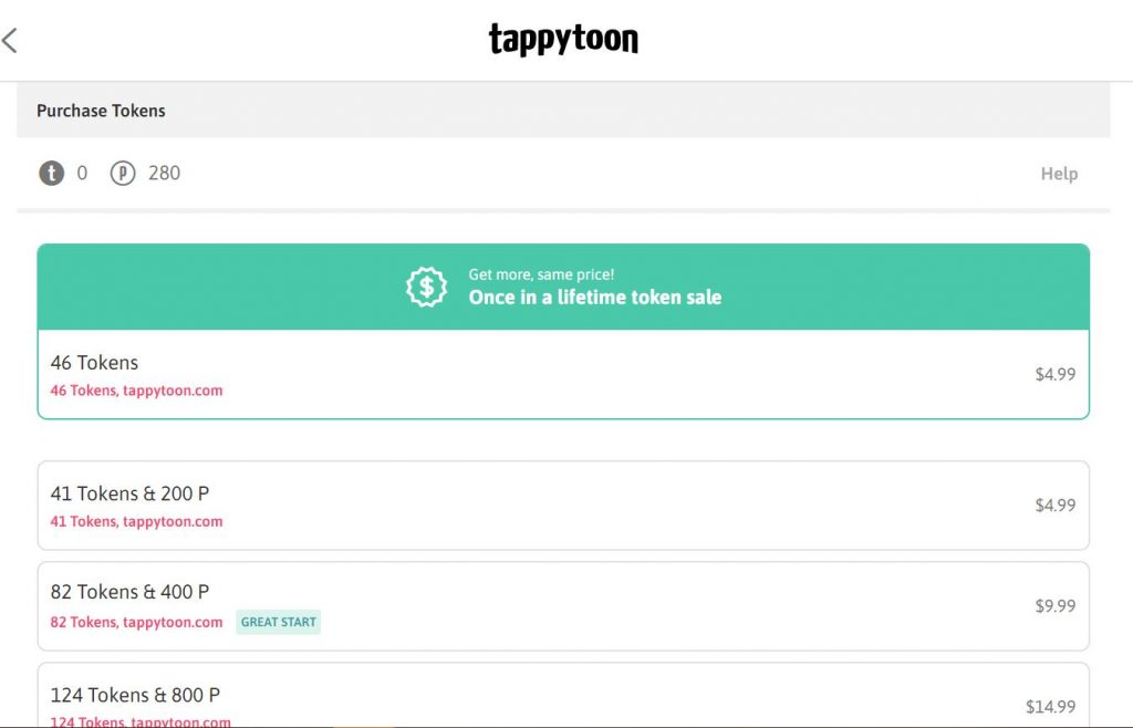 可以直接在Tappytoon官網上買Tokens(T幣)來看漫畫。 可以直接在Tappytoon官網上買Tokens(T幣)來看漫畫。